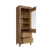 Vitrina Bergen 72 cm con puertas y 2 cajones alerce sibiu dorado