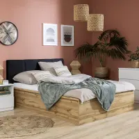 Mesita de noche Tetrix 45 cm con cajón blanco brillo