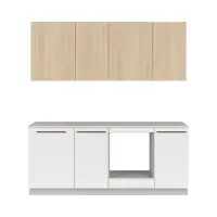 Kitchen set Milino Small 210 cm white/oak with worktop