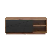 Mueble RTV Forn 156 cm con 2 cajones y estante roble delano oscuro/negro
