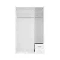 Armario de tres puertas Nepo Plus 118 cm con cajones blanco