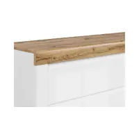 Cómoda Holten 156 cm con puertas y 3 cajones blanca/roble wotan