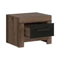 Mesita de noche Balin 57 cm con cajón roble monastery/roble negro