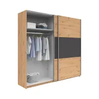 Armario de puertas correderas Saturn 218 cm roble artisan/grafito