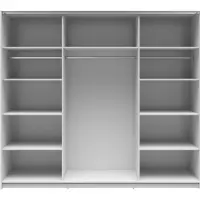 Armario de puertas correderas Tetrix 220 cm con espejo blanco brillo