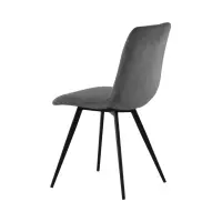 Silla tapizada Jamil de terciopelo gris