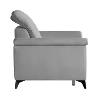 Sofá de dos plazas Doria con arcón de terciopelo gris