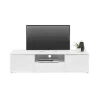 Mueble RTV Spice 165 cm con 2 puertas y un cajón blanco brillo