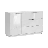 Cómoda Forn 156 cm con puertas y 3 cajones blanco brillo