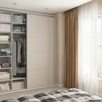 Armario de puertas correderas Flex 200 cm con espejo blanco/cachemira