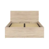 Cama Tetrix 140x200 con somier y contenedor roble sonoma