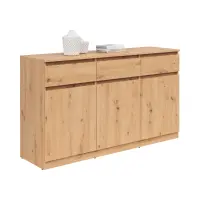 Cómoda Saturn 135 cm con 3 puertas y 3 cajones roble artisan