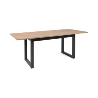 Mesa extensible rectangular Denver 160-200/90/75 roble artisan/negro
