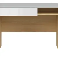 Письменный стол Nandu 100 см с ящиком и полкой серый/дуб польский