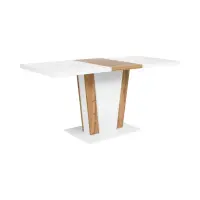 Mesa extensible Zalder 120/160x68 roble wotan/blanco