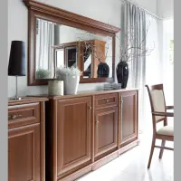 Cómoda Kent 154 cm con 3 puertas y un cajón castaño