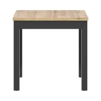 Mesa cuadrada Maren 80 cm roble wotan/negro