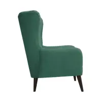 Sillón orejero Casey de terciopelo verde