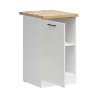 Mueble bajo de cocina Junona Line 50 cm izquierdo tiza brillo con encimera