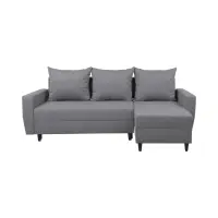 Универсальный угловой диван Malin раскладной с ящиком рогожка серый