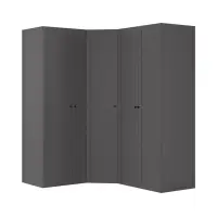 Armario modular Flex 178 x 203 cm esquinero con puertas grafito