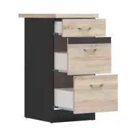 Armario de cocina inferior Junona Line 40 cm con cajones roble sonoma con encimera