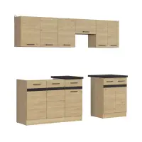 Zestaw kuchenny Junona Line 230 cm dąb bernstein z blatem