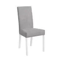 Silla tapizada Campel gris y blanco