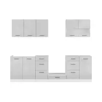 Conjunto de cocina Junona Line 260 cm gris claro brillo