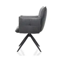 Silla tapizada Coco giratoria de pana antracita