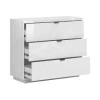 Cómoda Forn 106 cm con 3 cajones blanco brillo