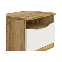 Mesita de noche Nuis 50 cm con cajón roble wotan/blanco brillo