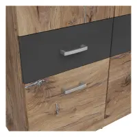 Armario de dos puertas Brando-2 91 cm con cajones roble flagstaff oscuro