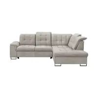 Sofá rinconera derecha Aragon convertible con reposacabezas y asiento regulables beige