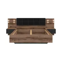 Cama Kassel 180x200 con 2 mesitas de noche roble monastery