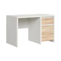 Escritorio Kaspian 120 cm con puertas y cajón blanco/roble sonoma