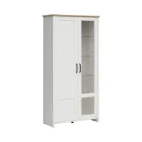 Vitrina Loksa 102 cm con 2 puertas pino andersen blanco