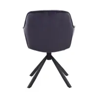 Silla tapizada Eileen giratoria de terciopelo negro