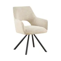 Silla tapizada Jason giratoria de pana crema