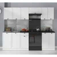 Conjunto de cocina Junona Line 230 cm blanco sin encimera