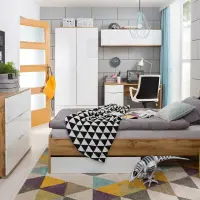 Cama Zele 90x200 roble wotan