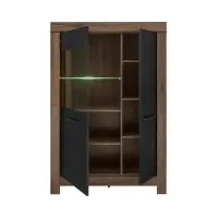 Vitrina Balin 101 cm con 2 puertas roble monastery/roble negro