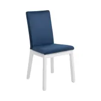 Silla tapizada Holten 2 de terciopelo azul marino