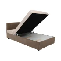 Sofá cama Rico con arcón y respaldo ajustable beige