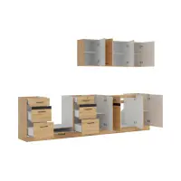 Conjunto de cocina Junona Line 300 cm roble bernstein