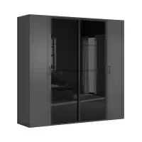 Armario modular Flex 250 cm corredero grafito/negro brillo