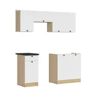 Conjunto de cocina Junona Line 180 cm blanco con encimera
