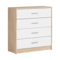 Cómoda Nepo Plus 80 cm con 4 cajones roble sonoma/blanco