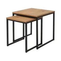 Set de dos mesas de centro Aroz 40/50 cm roble lancelot