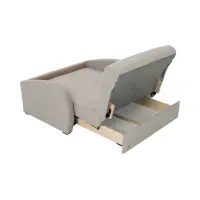 Sofá cama de dos plazas Poli con arcón beige